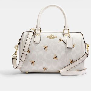 Rowan Satchel In Signature Canvas With Hula Print BRAND NEW